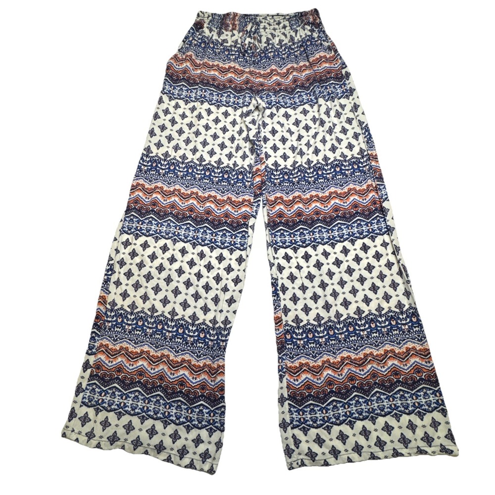 Joe Benbasset‎ Medallion Print Wide Leg Boho Pants Blue Orange Medium 5056556